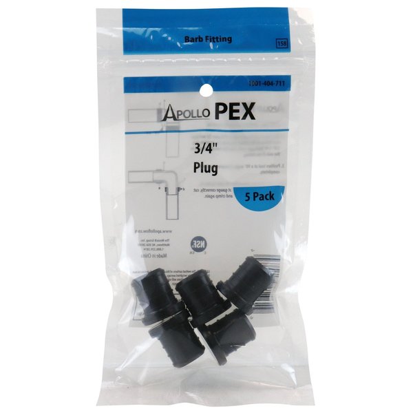 Apollo Pex 3/4 in. Plastic PEX Barb Plug (5-Pack), 5PK PXPAP345PK